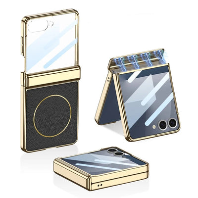 Luxury Magnetic Leather Case with Hinge protection
