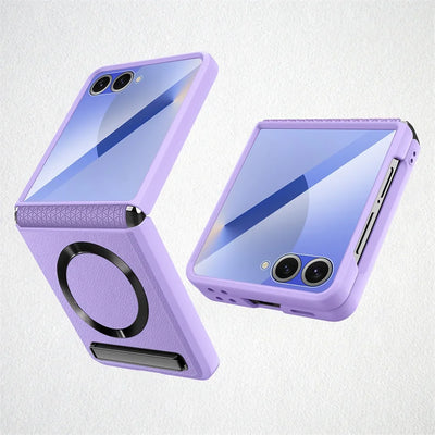 Leather Magnetic Stand Case - The Z Flip Case