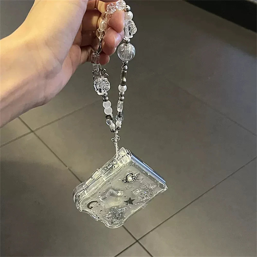 Glitter Star Clear Case for Z Flip