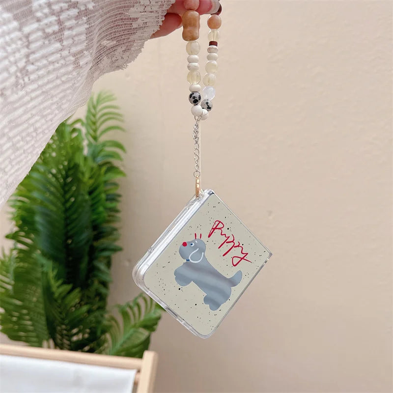 Cute Cat Dog Mirror Case for Samsung Galaxy Z Flip