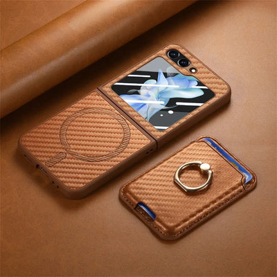 2 in 1 Detachable Carbon Fiber Case and Card Wallet
