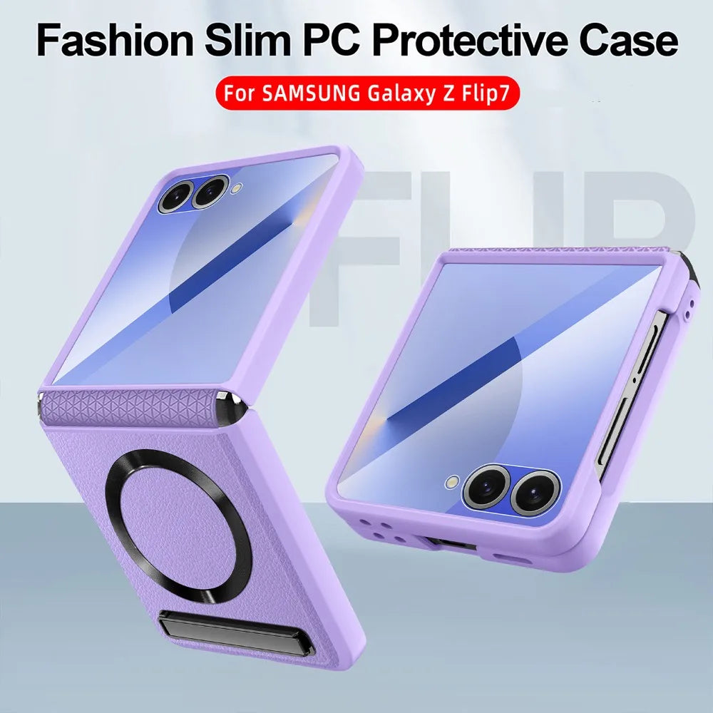 Leather Magnetic Stand Case - The Z Flip Case