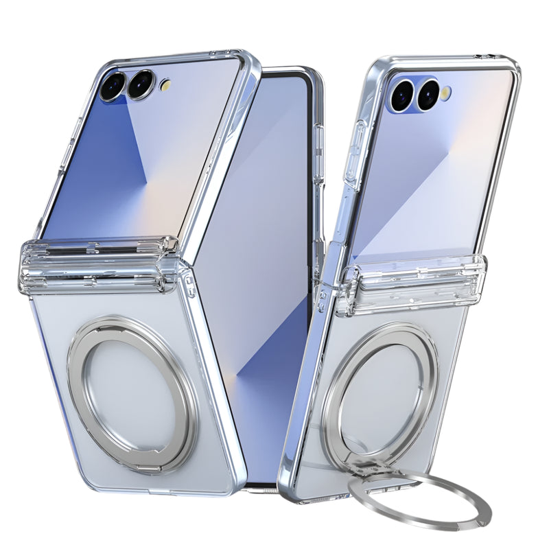 Clear Magnetic Ring Kickstand Cover for Samsung Galaxy Z Flip 7
