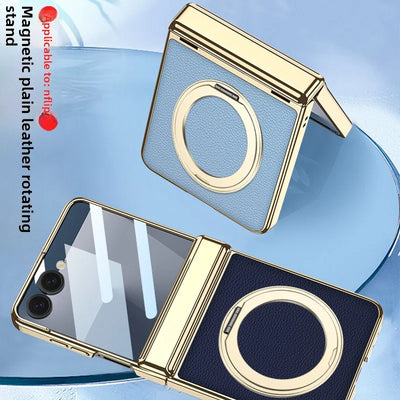 Magnetic Leather Rotating Stand Case
