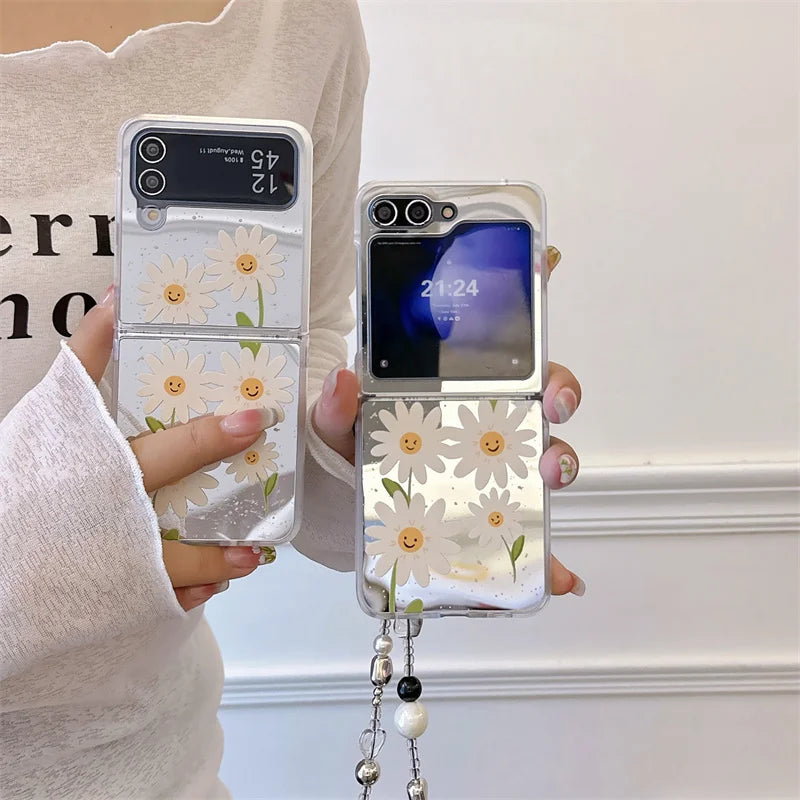 Cute Flower Mirror Case for Samsung Galaxy Z Flip