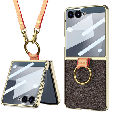 Crossbody Leather Case with Ring Kickstand