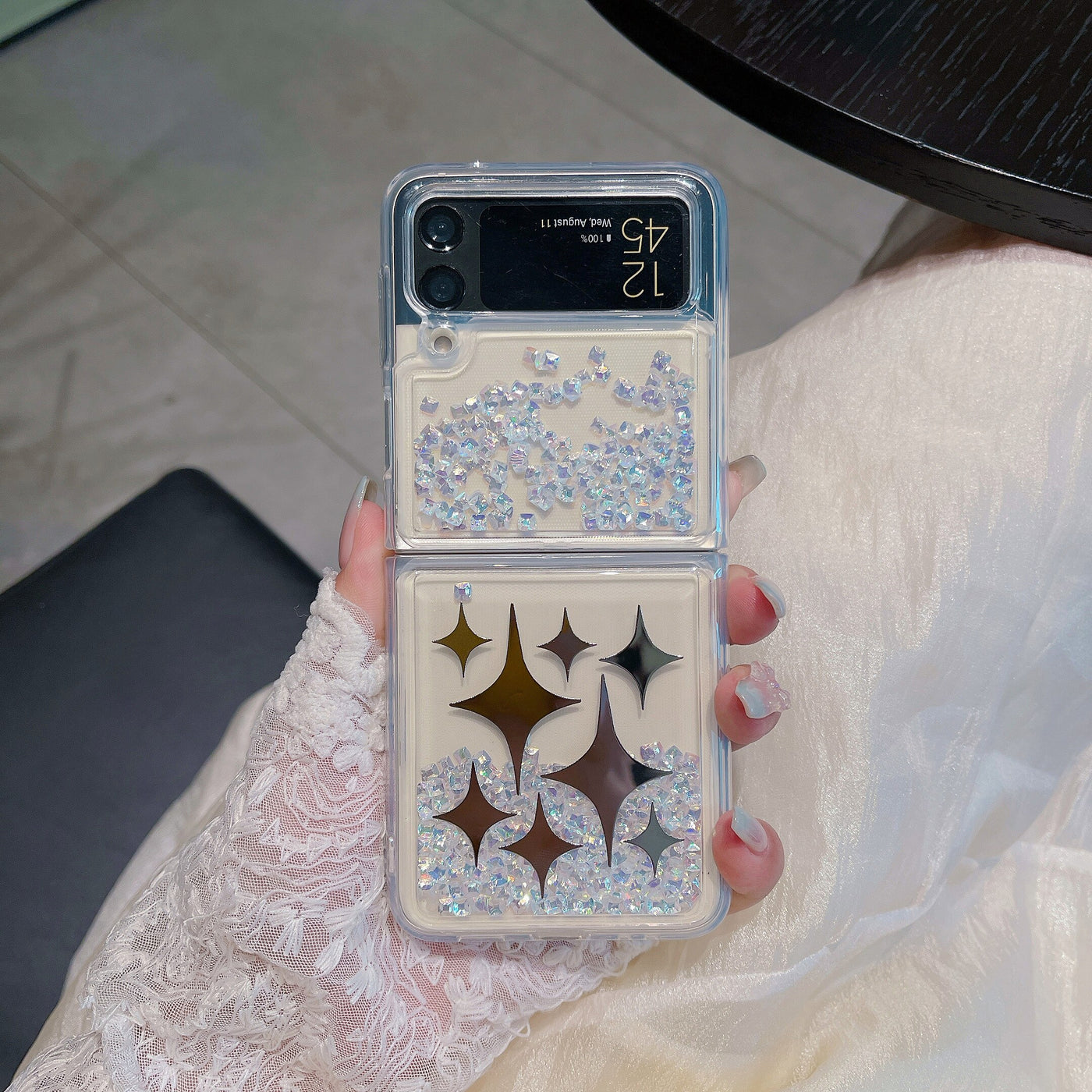 Rose Diamond Quicksand Case for Samsung Galaxy Z Flip 3 & 4