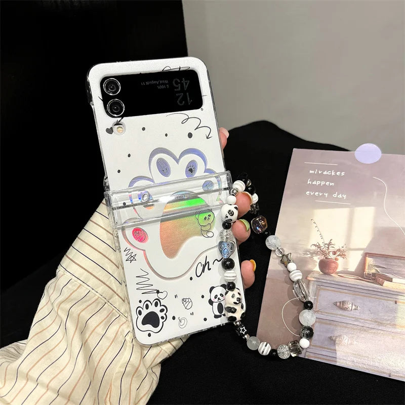 Panda Laser Bracelet Case for Samsung Galaxy Z Flip