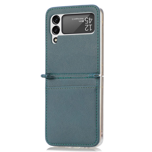 Leather Case With Card Holder For Z Flip 4 - Galaxy Z Flip 4 Case