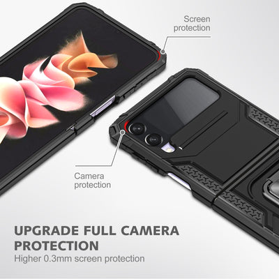 Shockproof Armor Case Stand for Samsung Galaxy Z Flip 4 - Galaxy Z Flip 4 Case