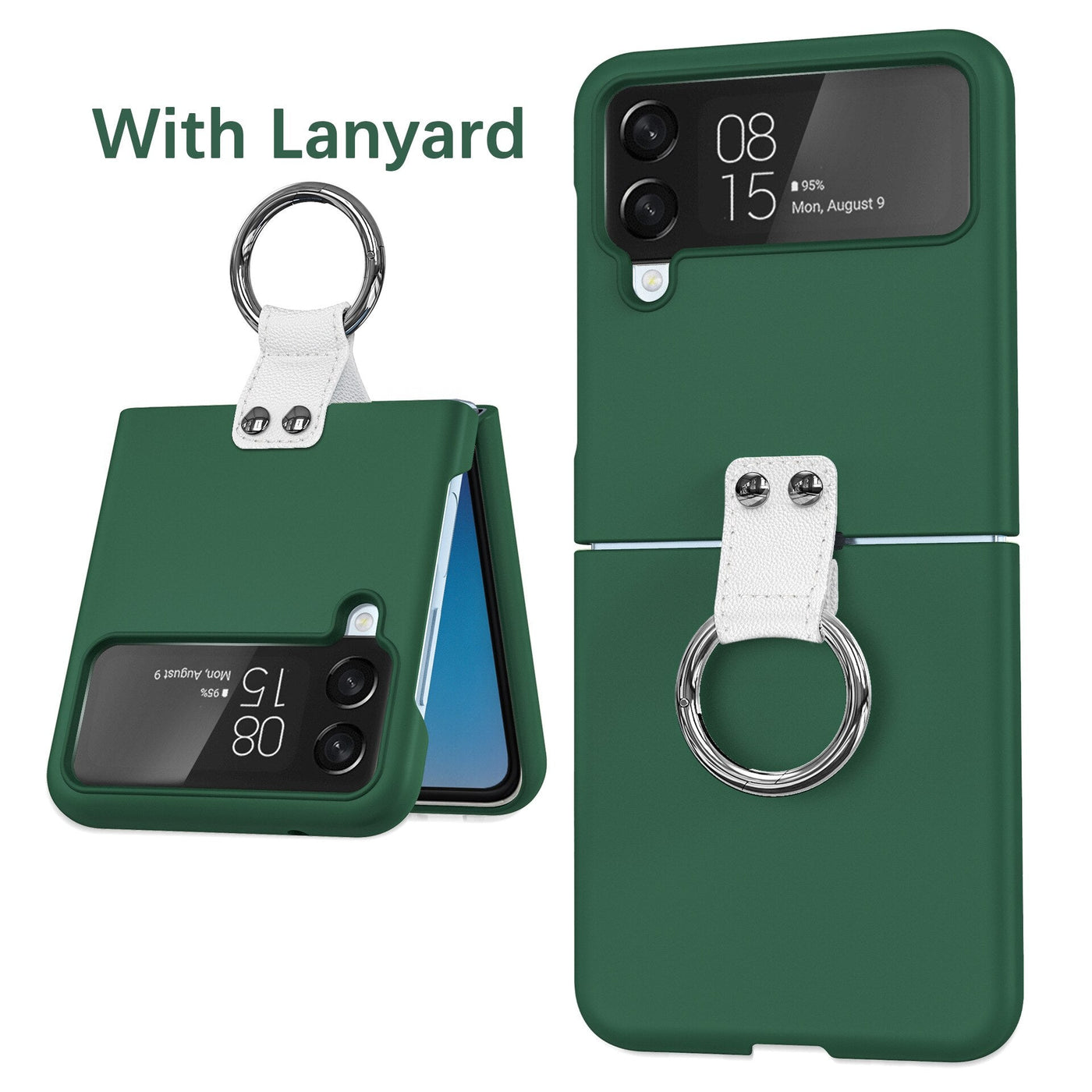 Luxury Ring Holder Case With Lanyard For Samsung Galaxy Z Flip 4 - Galaxy Z Flip 4 Case