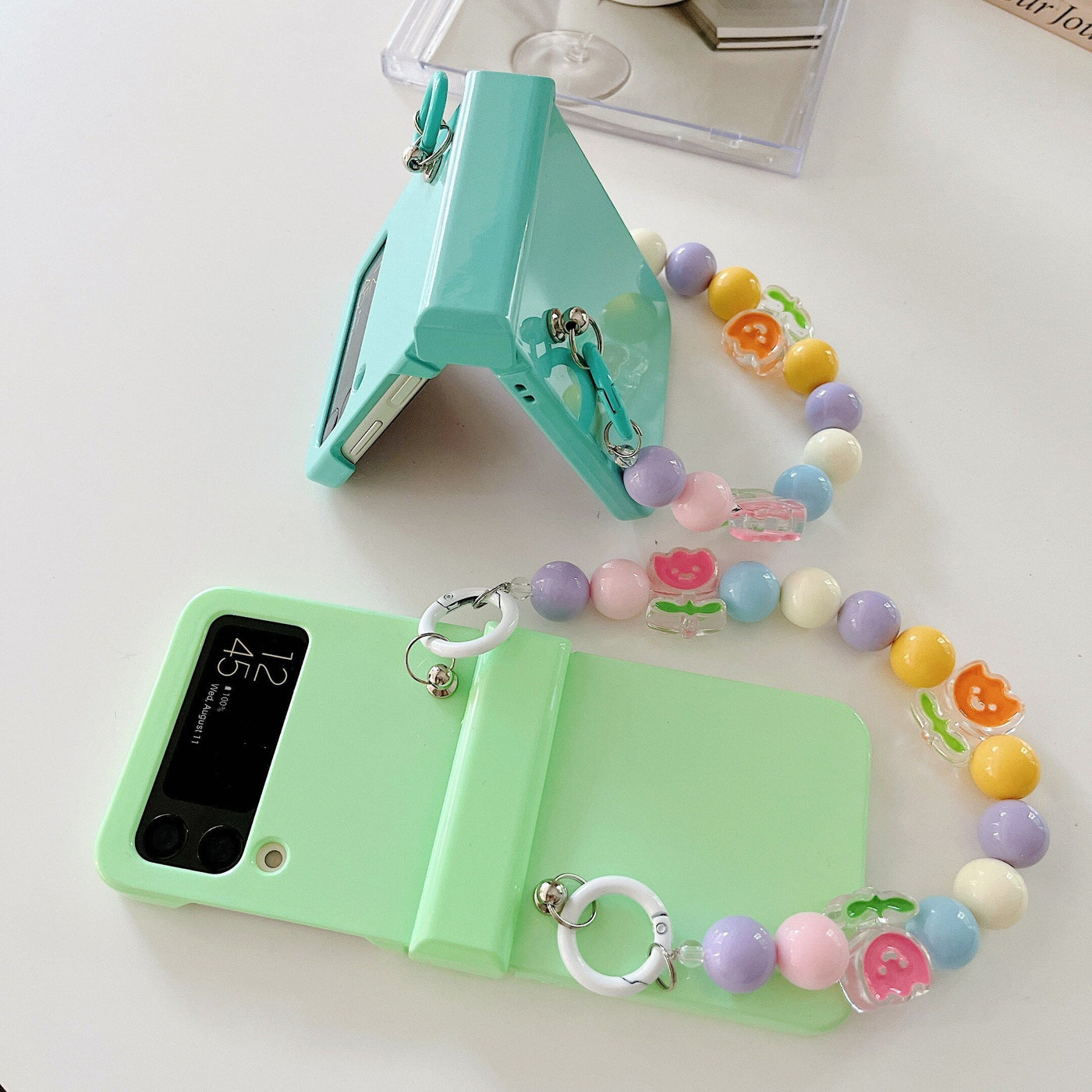 Cute Colorful Flowers Bracelet Phone Case For Samsung Galaxy Z Flip 4 - Galaxy Z Flip 4 Case