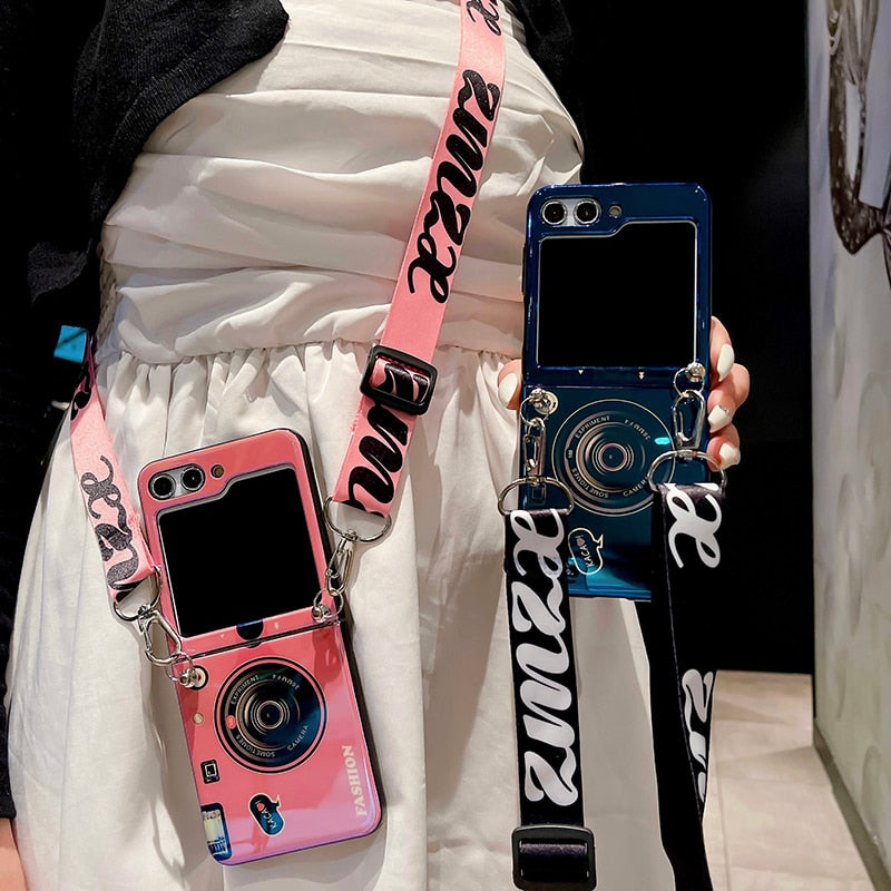 Blu Ray Camera Case with Lanyard for Samsung Galaxy Z Flip 5