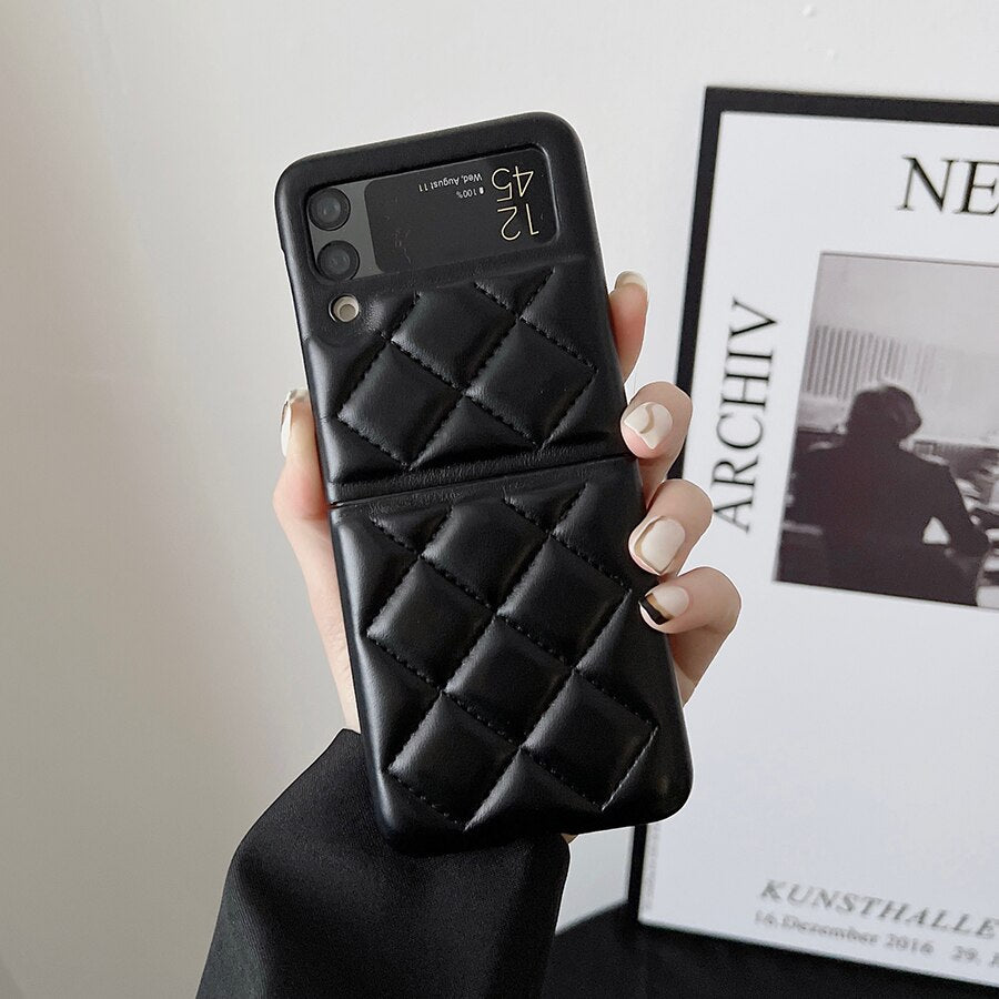New Fashion Lattice Down Jacket Phone Case For Samsung Galaxy Z Flip 4 - Galaxy Z Flip 4 Case
