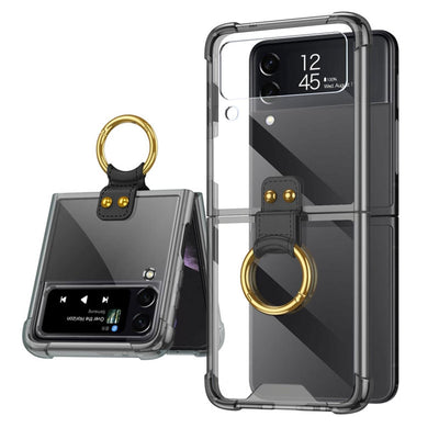 Transparent Case with Ring Bracket For Samsung Galaxy Z Flip 4 - Galaxy Z Flip 4 Case