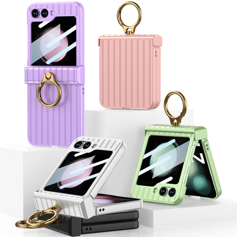 Shockproof Case with Ring Bracket and Screen Protective for Samsung Galaxy Z Flip 5