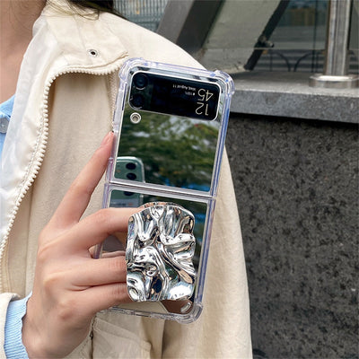 Bracket Makeup Mirror Case For Samsung Galaxy Z Flip 4 - Galaxy Z Flip 4 Case