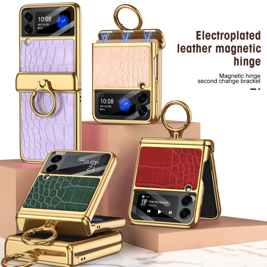 ★DESIGN SKIN★ Galaxy Z Flip 4 Crossbody Pocket Case Light Z Flip 4 Leather Case – The Z Flip Case