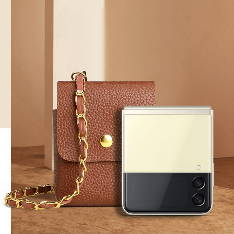 Leather Crossbody Mini Phone Bag for Samsung Galaxy Z Flip Series