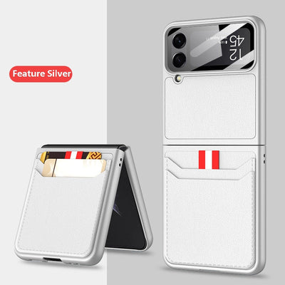 Leather Case with Card Holder For Samsung Galaxy Z Flip 4 - Galaxy Z Flip 4 Case
