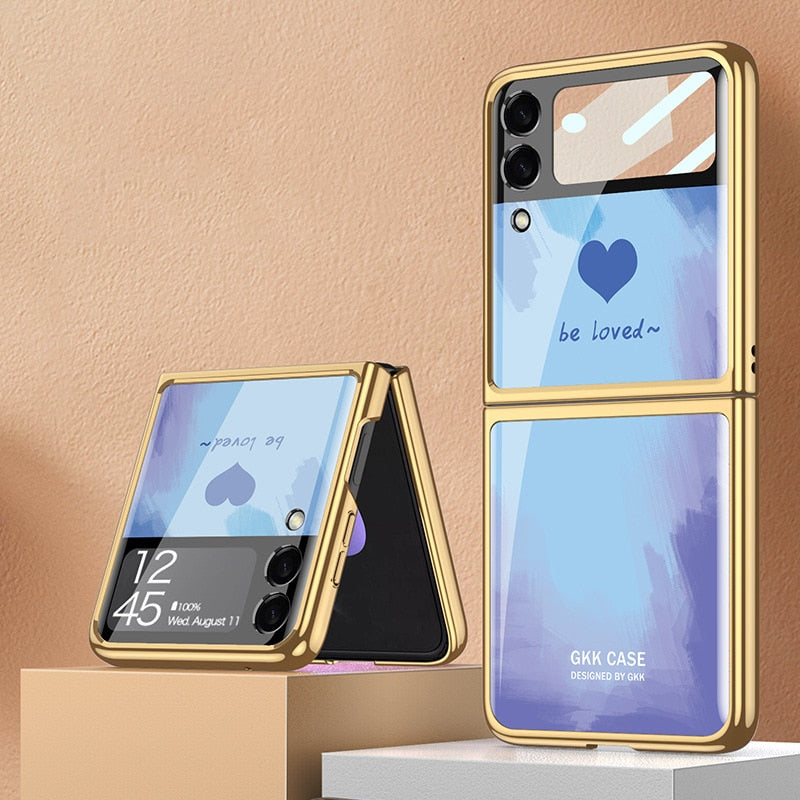 Plating Tempered Glass case For Samsung Galaxy Z Flip 4 - Galaxy Z Flip 4 Case