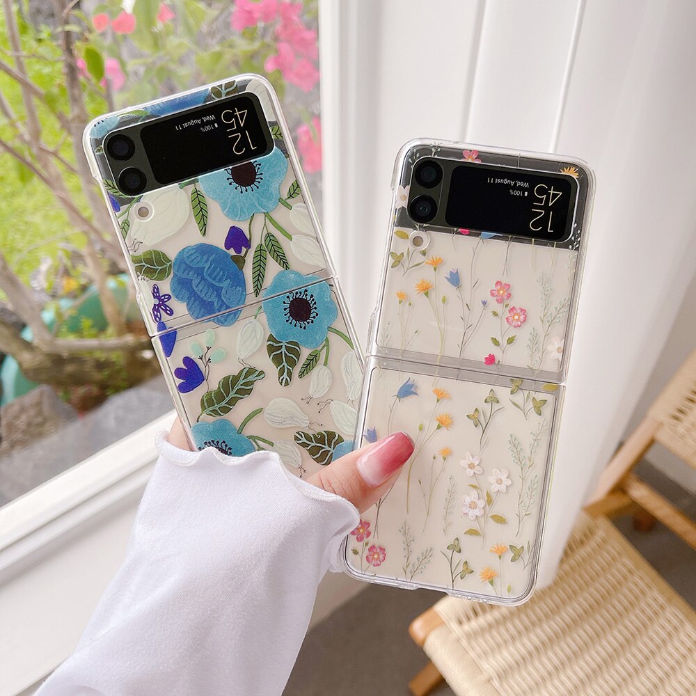 ★DESIGN SKIN★ Galaxy Z New Bookle Pattern Case Heart Four Cute 3D Gradient Heart Case for Samsung Galaxy Z Flip 4