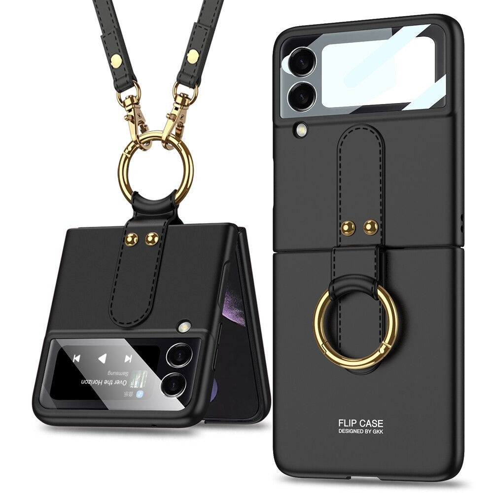 Luxury Ultra-thin Ring Strap Ring Stand Hard Case For Galaxy Z Flip 4 - Galaxy Z Flip 4 Case