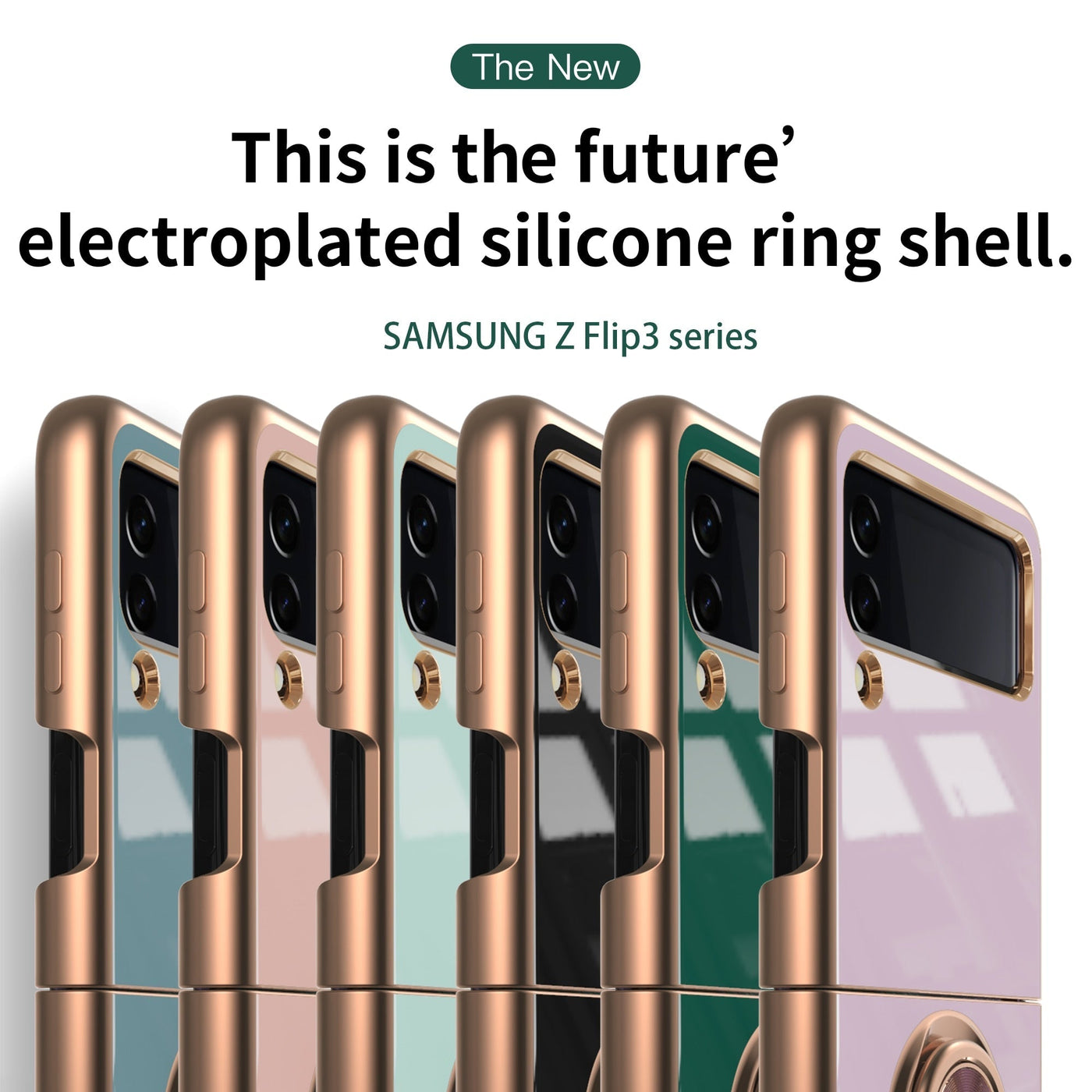 Luxury Electroplating Magnetic Ring Bracket Protective Cover for Samsung Galaxy Z Flip 4 5G - Galaxy Z Flip 4 Case