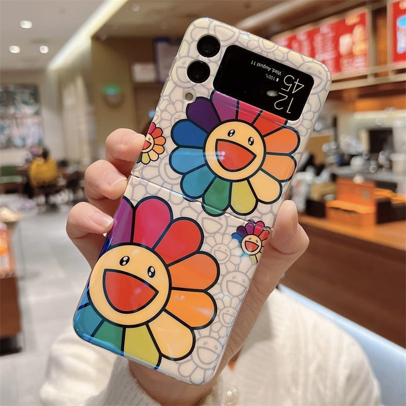 Colorful Smile Flower Case For Samsung Galaxy Z Flip 4 - Galaxy Z Flip 4 Case