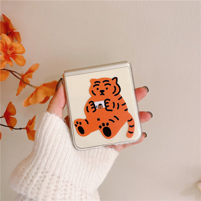 Cute Tiger Pendant Case for Galaxy Z Flip 4 - Galaxy Z Flip 4 Case