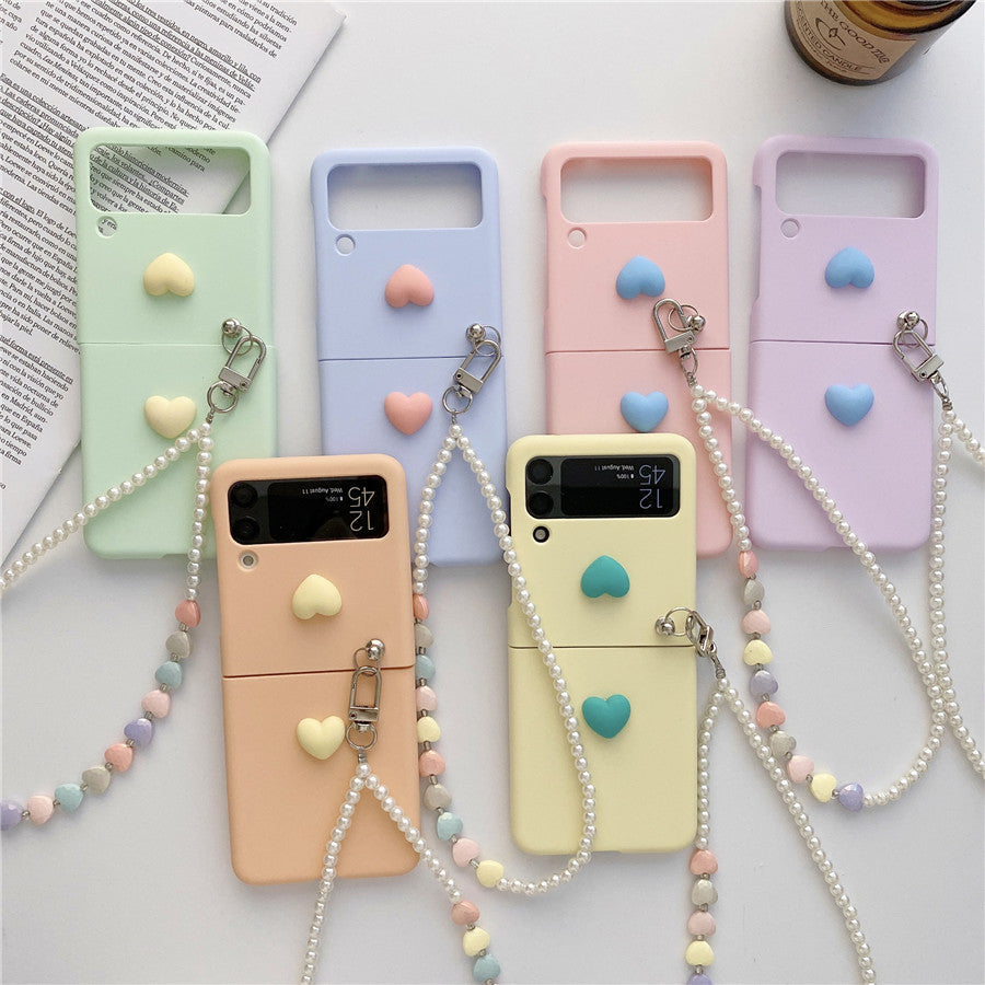 Love Pearl Chain Case for Samsung Galaxy Z Flip 4 5G - Galaxy Z Flip 4 Case